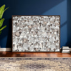 Abstract Texas Cow Wall Art Canvas Print, Farm Longhorn Art for Cabin Decor