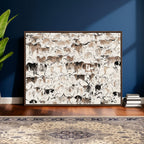 Abstract Texas Cow Canvas Print for Cabin and Western Home Decor