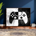 Abstract Gaming Controller Wall Art Canvas Print