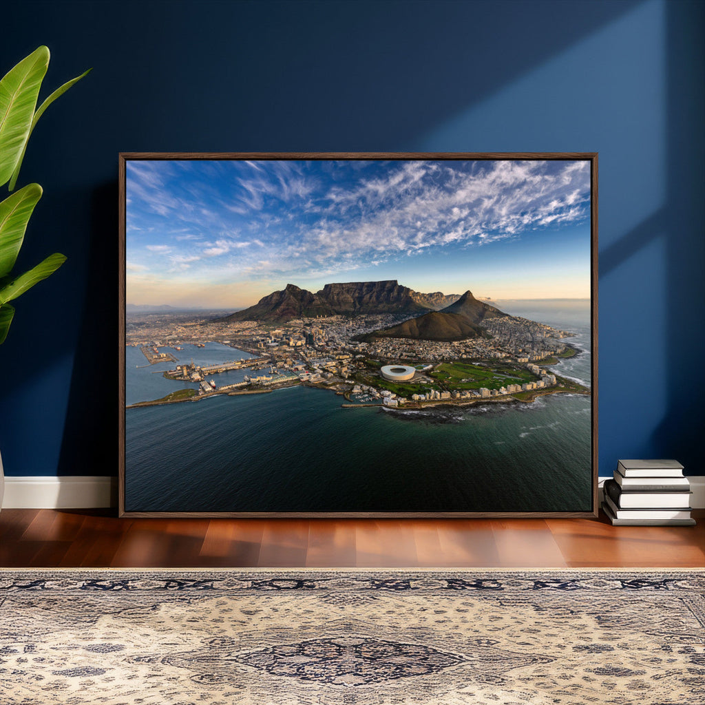 Cape Town Wall Art Canvas Print | Table Mountain Coastal Skyline Panorama
