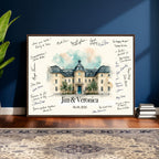Wedding Venue Guest Book Canvas, Personalized Venue Drawing Sign