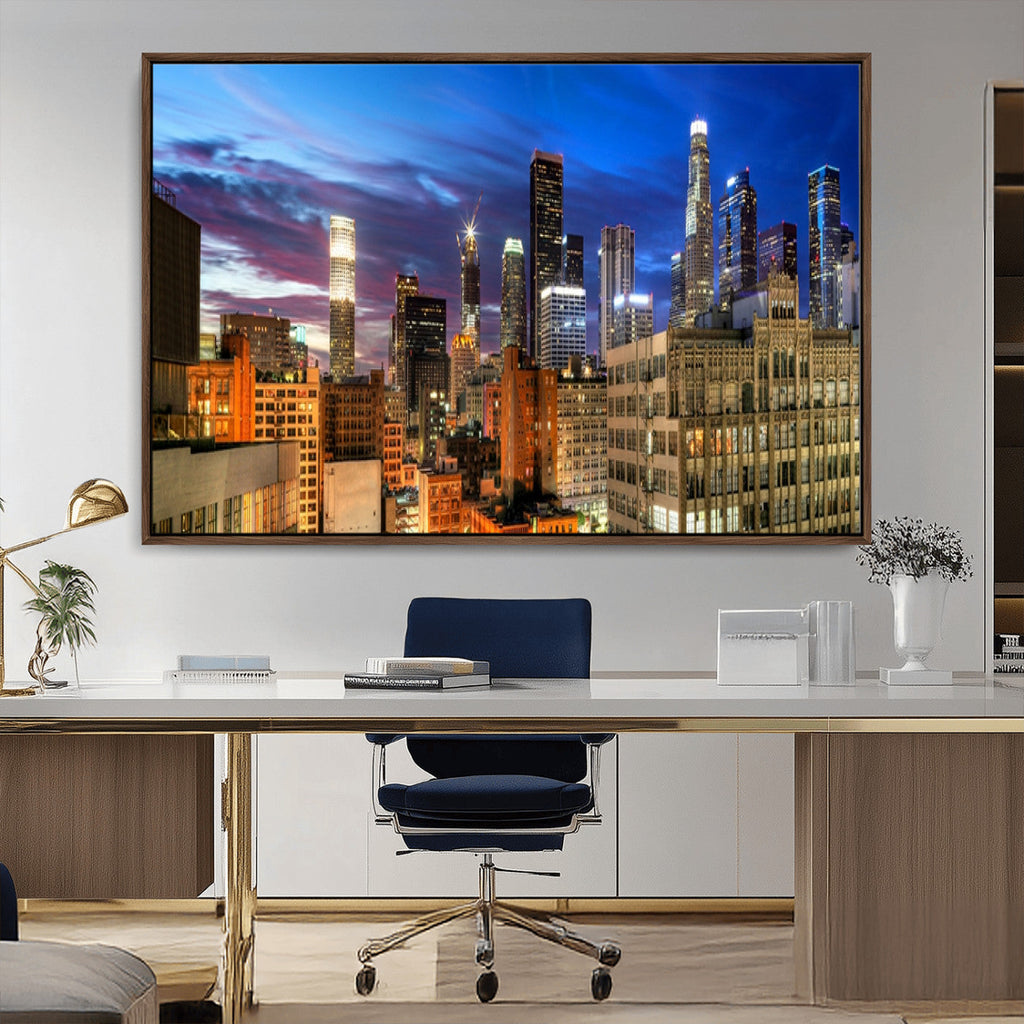 Los Angeles Night Wall Art Canvas Print