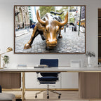 Charging Bull Wall Art Canvas Print