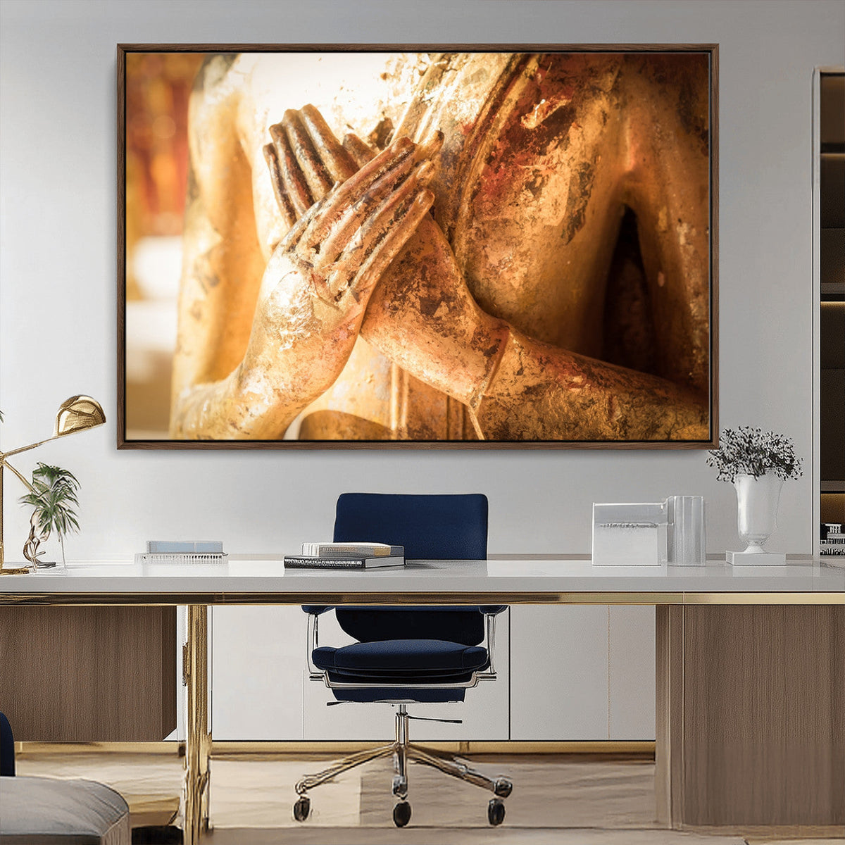 Buddha Statue Hands Wall Art Canvas Print
