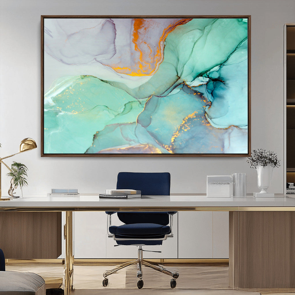 Colorful Marble Fluid Effect Canvas Wall Art Print