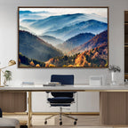 Mountains Forest Autumn Wall Art Canvas Print