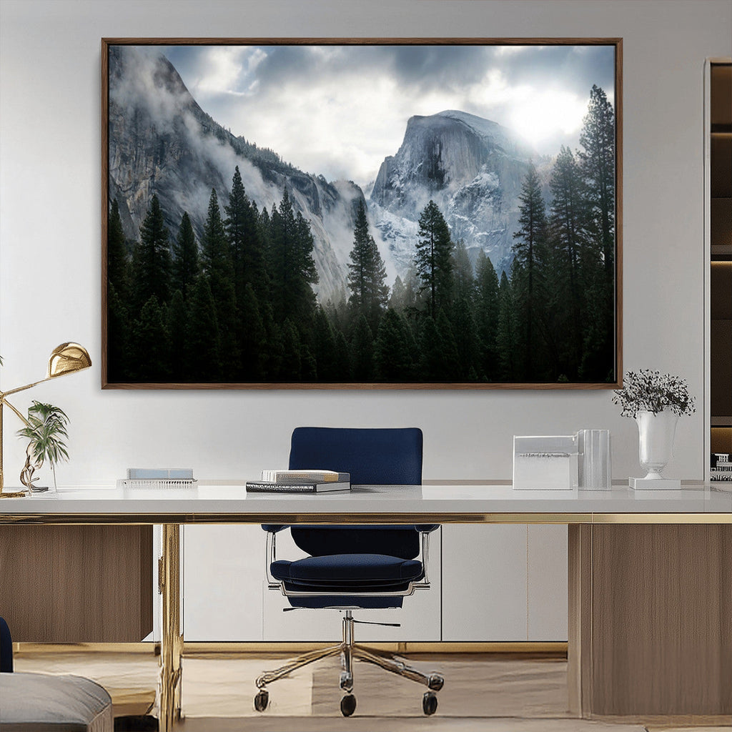 Wall Art Foggy Forest Landscape Canvas Print