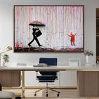 Banksy Wall Art Canvas Print | Framed Graffiti Street Art Picture