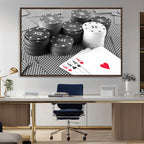 Poker Game Cards Wall Art Canvas, Multi Panel Wall Art