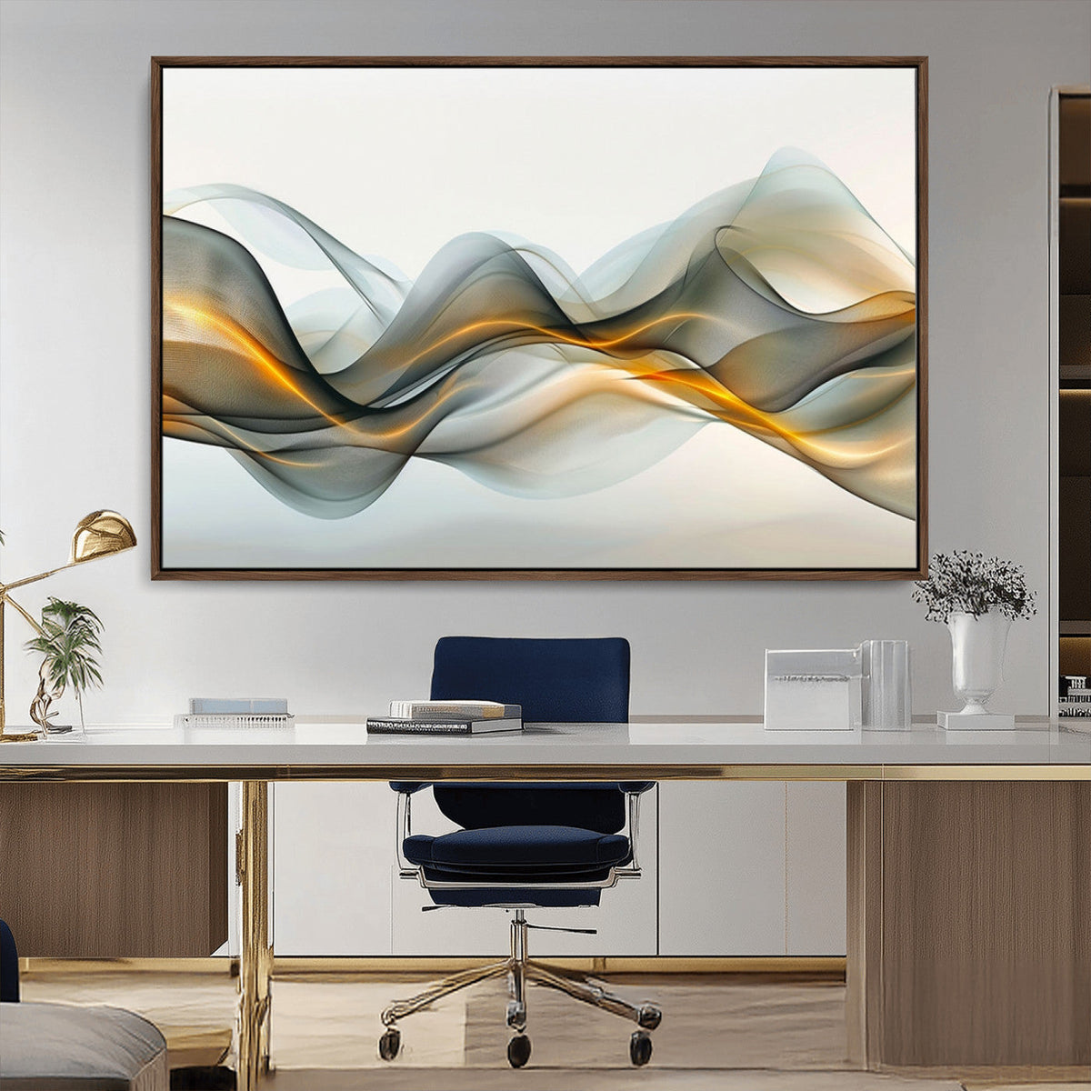 Abstract Wave Canvas Wall Art | Fluid Contemporary Elegance in Motion