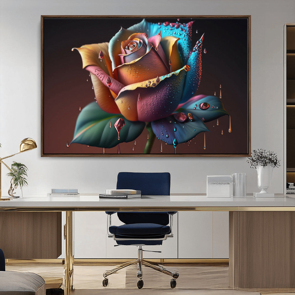 Abstract Rose Wall Art Canvas Print