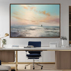 Abstract Ocean Wall Art, Boat Wall Art Canvas Print