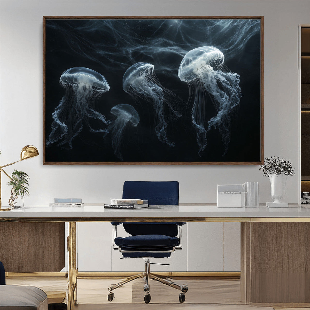Jellyfish Wall Art Canvas Print, Elegant Wall Decor