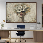 Abstract Floral Women Pastel Wall Art Canvas Print