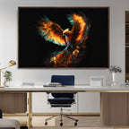 Fiery Phoenix Canvas Print | Ready to Hang Wall Art | Bold Fantasy Decor