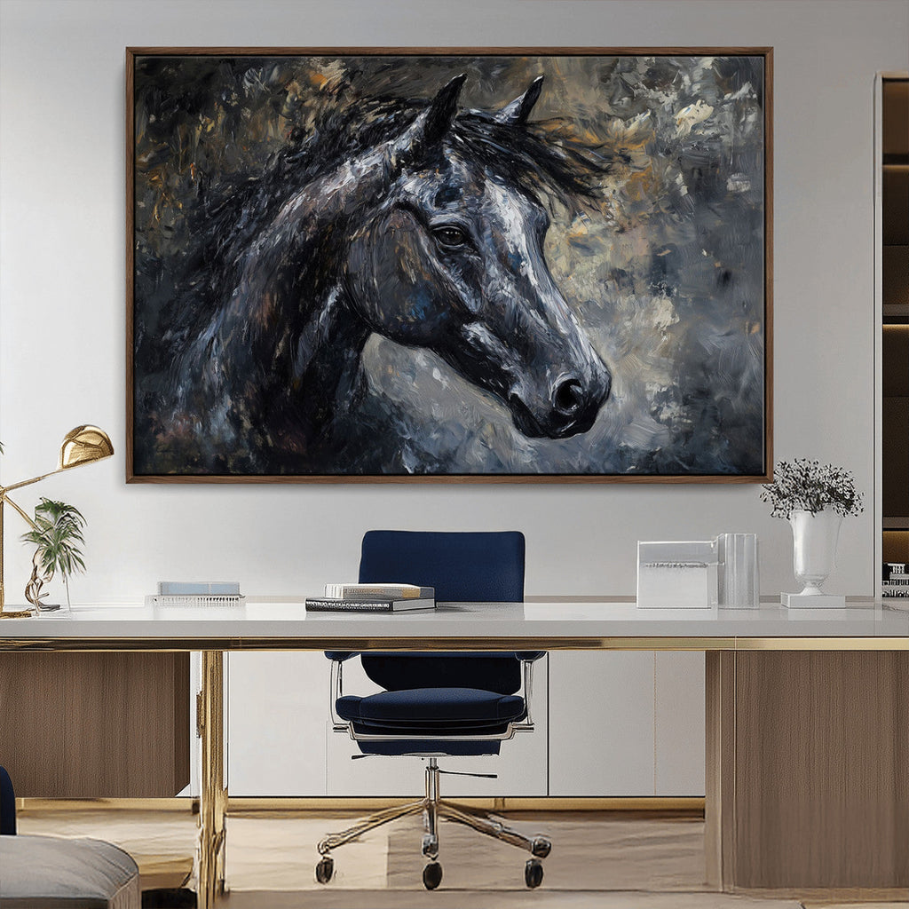 Large Abstract Horse Wall Art Canvas Print, Farmhouse Wall Art
