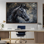 Large Abstract Horse Wall Art Canvas Print, Farmhouse Wall Art