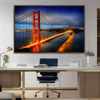 Large Wall Art San Francisco Canvas Print - Wonderful Golden Gate Bridge at Twilight