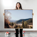 Rustic Landscape Wall Art Canvas Print, Serene Valley Scene