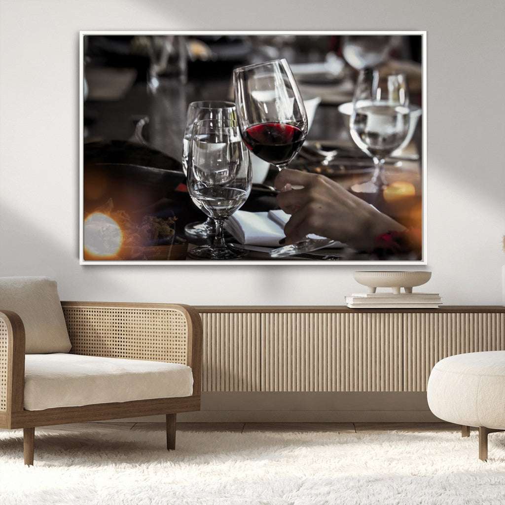 Red Wine and Glass Canvas Print