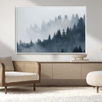 Foggy Pine Forest Wall Art Canvas Print