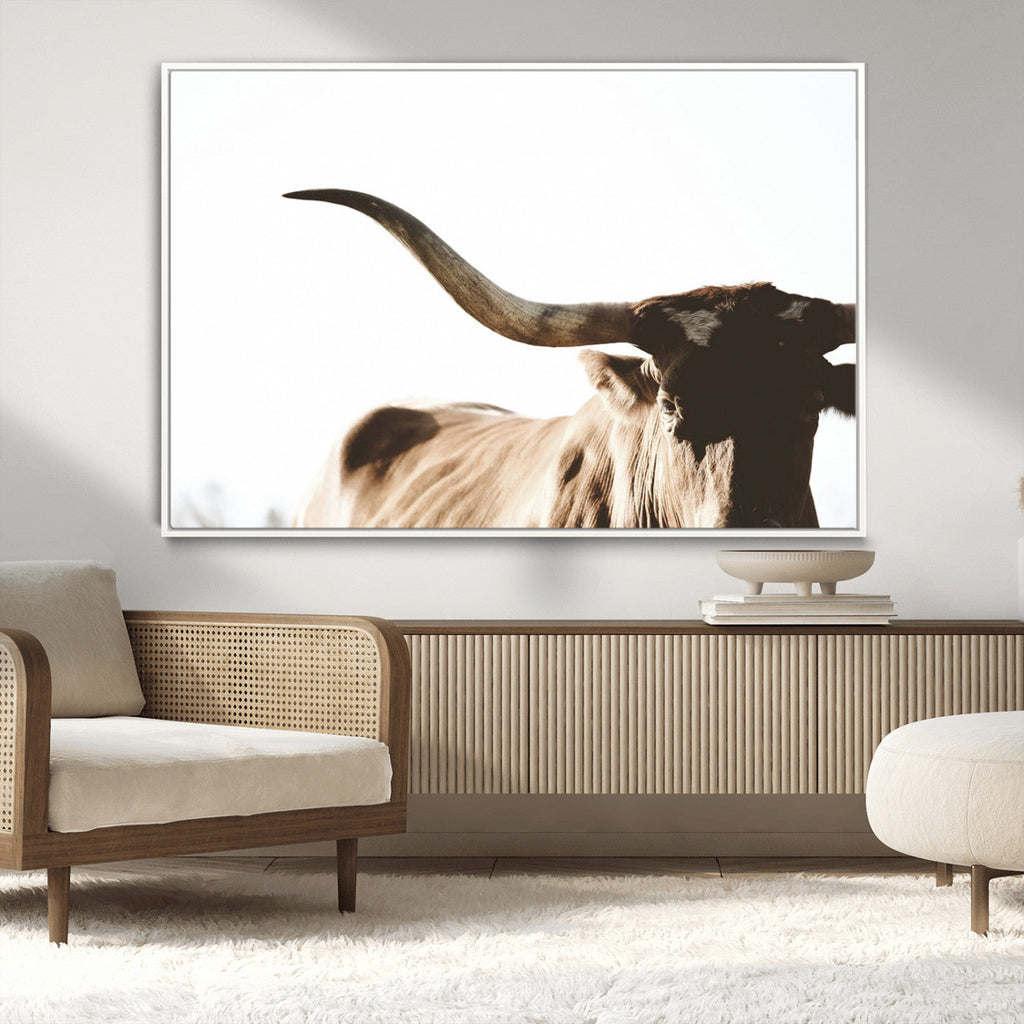 Texas Longhorn Wall Art Canvas Print, 3-Panel