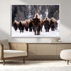 Bison Wall Art Canvas Print, Bison Herd Canvas Wall Art