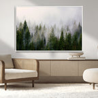 Forest Wall Art Canvas Print | Foggy Forest Wall Art | Pine Wood Forest Print