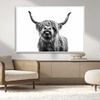 Fanny Scottish Highland Cow Cattle Art Print Farmhouse Wall Art Canvas Print