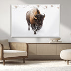 Bison Winter Wall Art Canvas Print For Farmhouse Decor