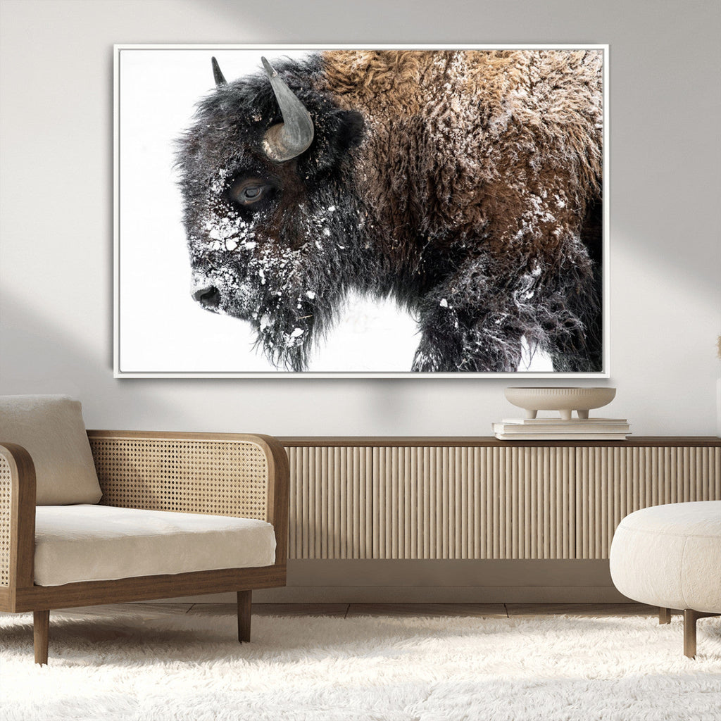 American Bison Wall Art Print, Majestic Buffalo Canvas Print for Living Room or Office