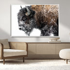 American Bison Wall Art Print, Majestic Buffalo Canvas Print for Living Room or Office