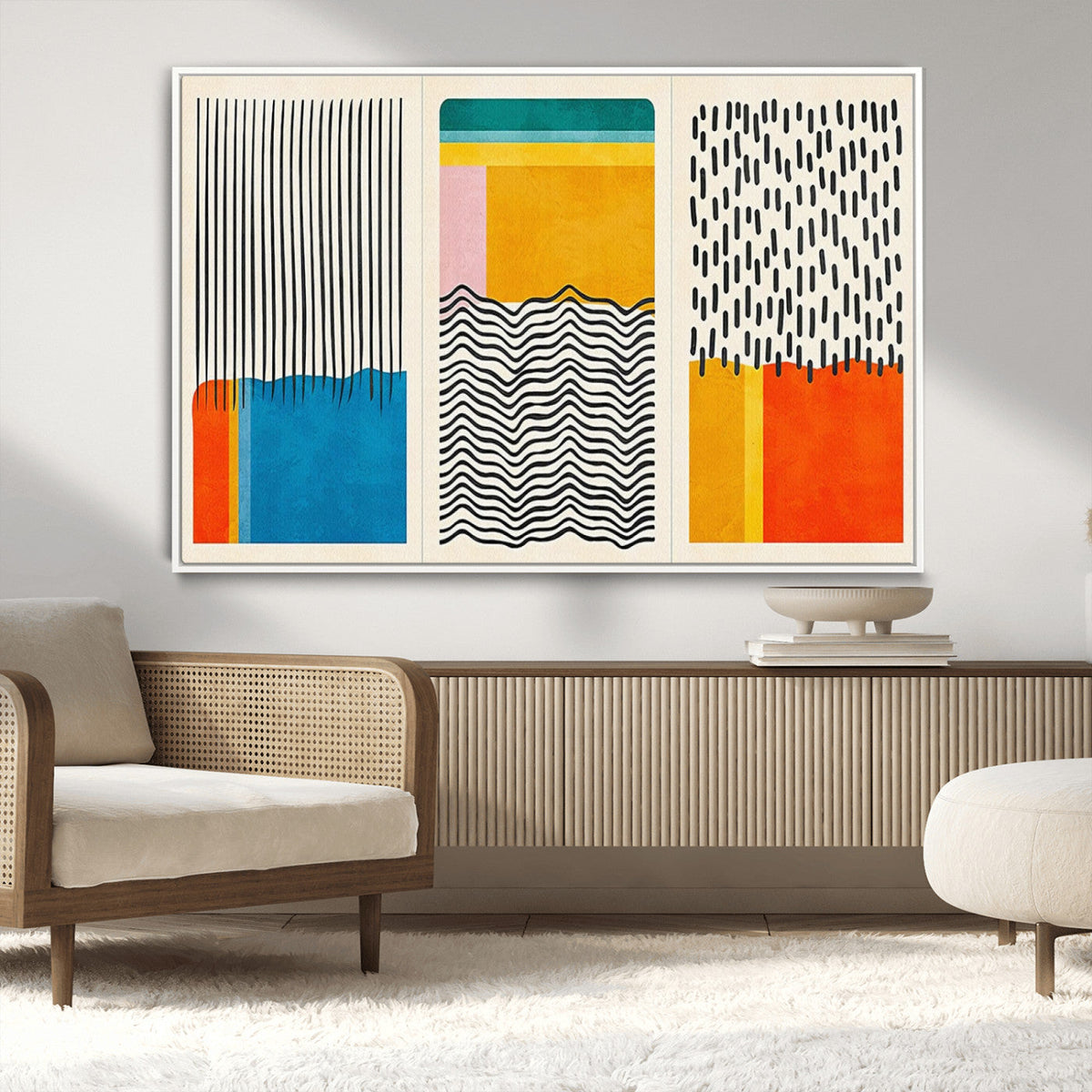 Canvas Print Wall Art Abstract Illustration Art Boho, Framed Abstract Boho Art