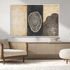 Tree Rings Canvas Wall Art Print, Minimalist Natural History in Modern Decor