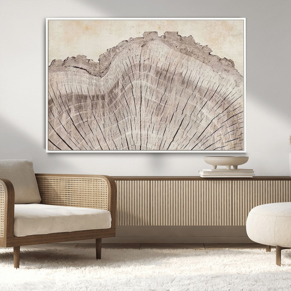 Tree Ring Wall Art Triptych, Rustic Wood Ring Canvas Print
