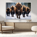 Buffalo Wall Art Canvas Print, American Bison Herd Wall Art