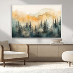 Abstract Forest Print | Mountain Wall Art | Autumn Landscape Canvas Print