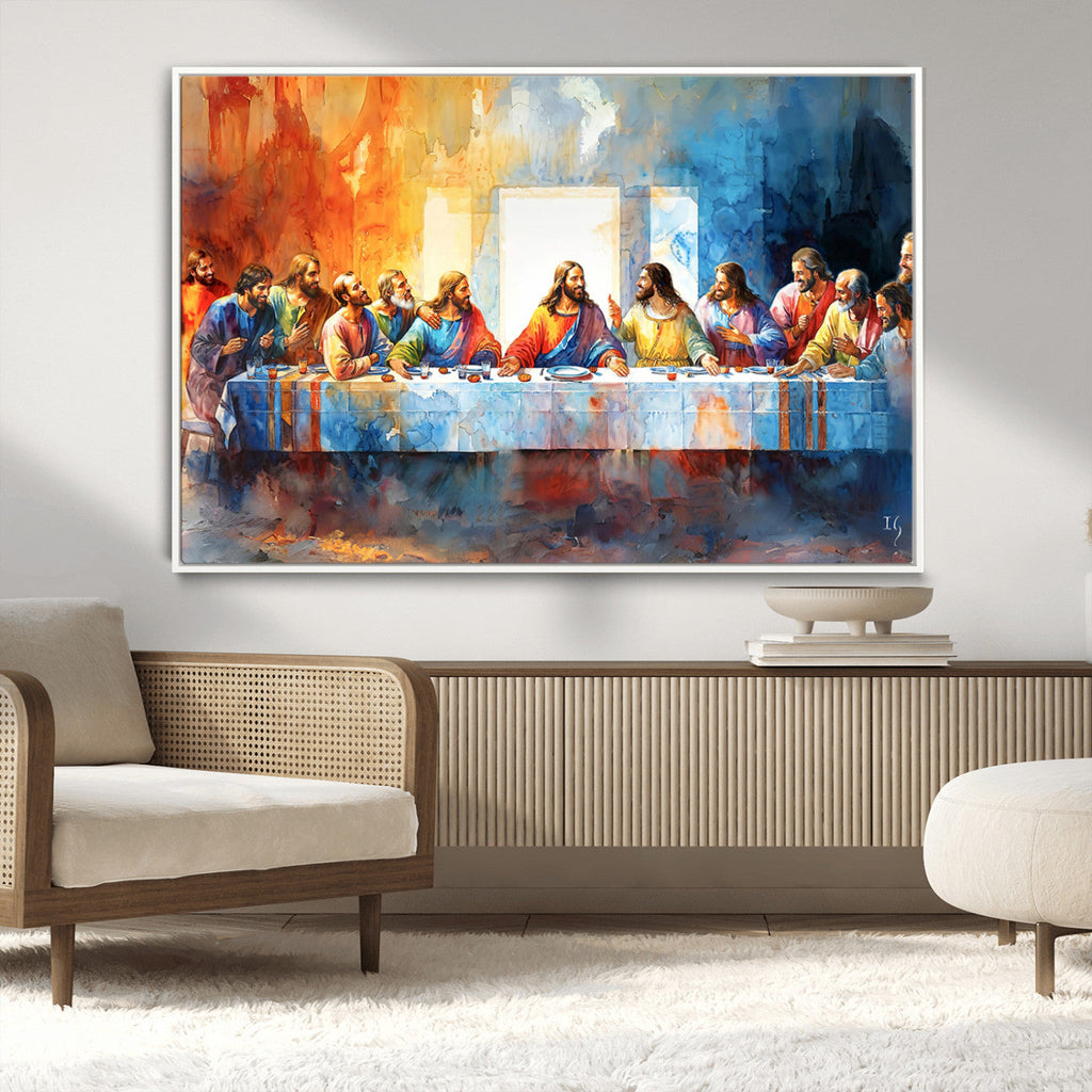 Abstract Watercolor The Last Supper Wall Art