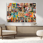 Abstract Art Collage Wall Art Canvas Print, Urban Graffiti Style