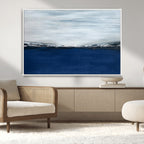 Navy Blue Abstract Wall Art Canvas Print