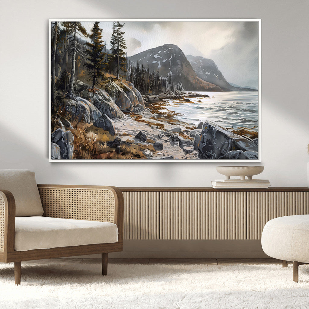 Serene Coastal View of Acadia National Park