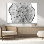 Rustic Tree Ring Wall Art Canvas Print, Framed and Ready to Hang