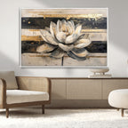 Lotus Flower Wall Art | Framed Abstract Floral Canvas