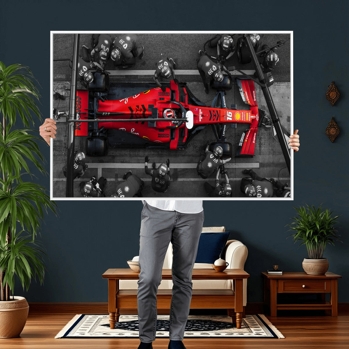 Ferrari Pit Stop Canvas Wall Art | Precision and Speed