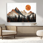 Modern Abstract Mountain Canvas Wall Art Print