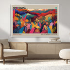 Yayoi Kusama Wall Art Canvas Print, Abstract Art, Large Framed Print, Japanese Wabi Sabi Wall Art