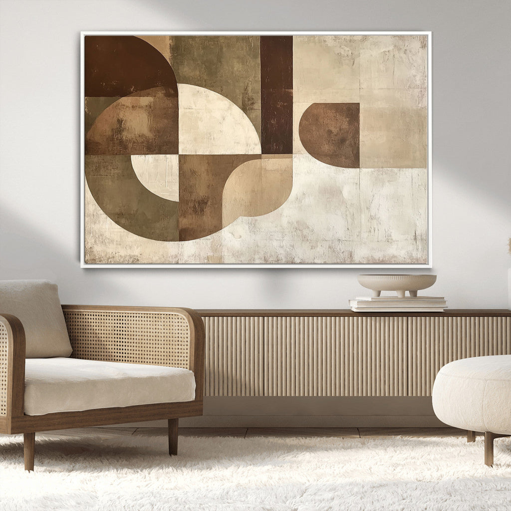 Wabi Sabi Geometric Wall Art | Abstract Modern Minimalist Canvas Print