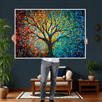 Yggdrasil Tree of Life Wall Art Print | Mosaic Style Canvas Wall Art
