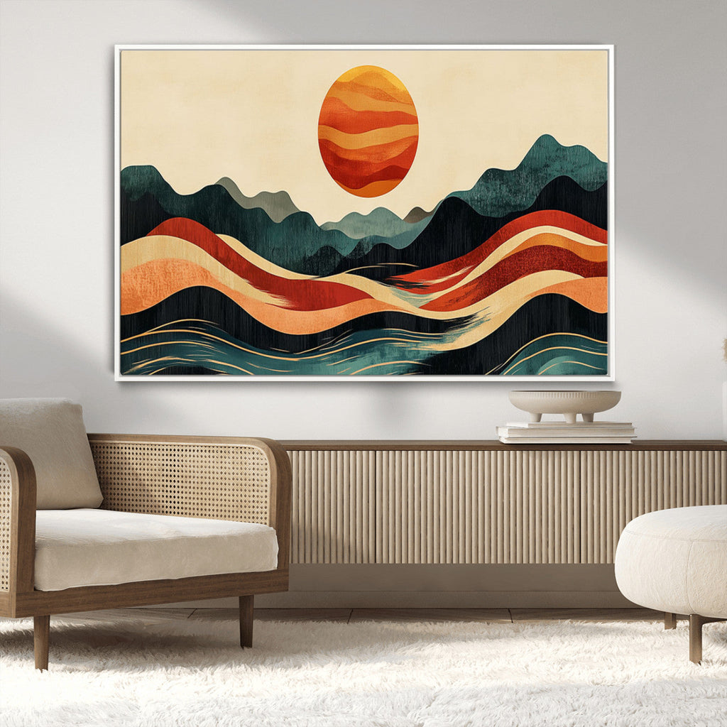 Mountain Triptych Wall Art Canvas Print | Western Boho Pine Tree Nature Print