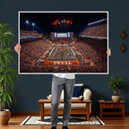 Texas Stadium Night Game Wall Art Canvas Print, Vibrant Football Fireworks Scene